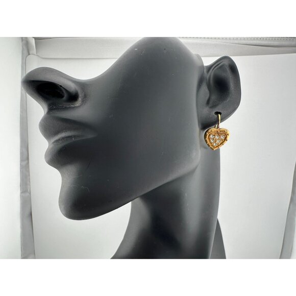 Women's Danecraft 24 Karat Gold Over Sterling Heart Shaped Earrings with Tags - Picture 15 of 16